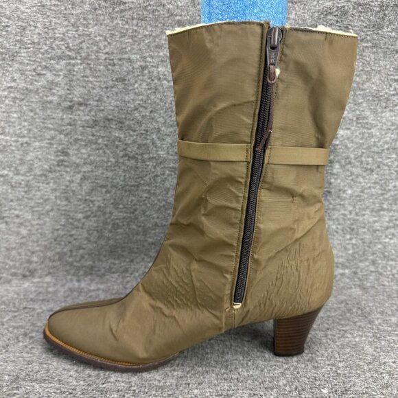VTG Revelations Wool Lined Side Zip Block Heel Brown Booties 9.5N ✅PEELING W/BOX - Picture 10 of 14